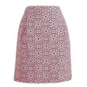 J Crew Floral Print mini Skirt Basketweave Lined Excellent Condition size 4 $70